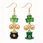 Mismatched St. Patrick's Day Lucky Shamrock & Pot of Gold Dangle Earrings